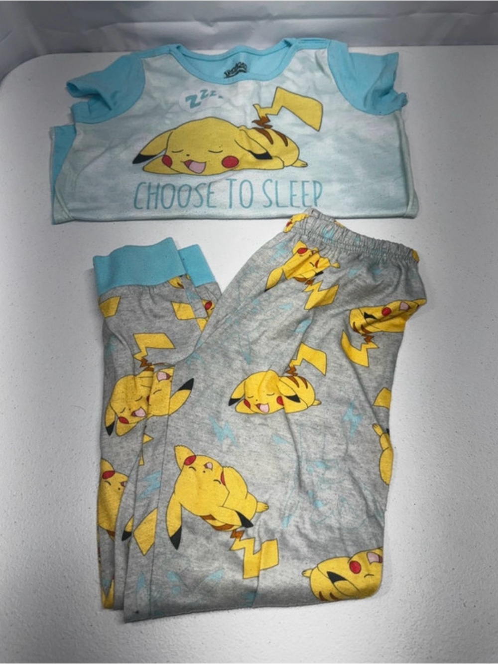 Kids Pokemon Sleep Set Short Sleeve Long Pants Size M